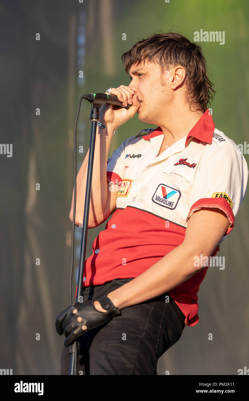 Chicago, Illinois, USA. 15 Sep, 2018. JULIAN CASABLANCAS Der Voidz während Riot Fest am Douglas Park in Chicago, Illinois Credit: Daniel DeSlover/ZUMA Draht/Alamy leben Nachrichten Stockfoto