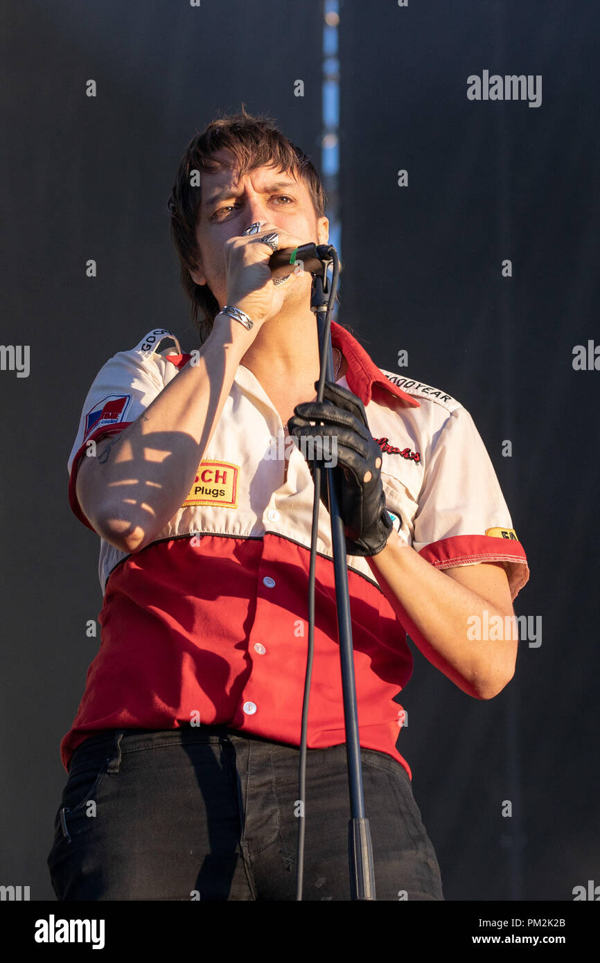 Chicago, Illinois, USA. 15 Sep, 2018. JULIAN CASABLANCAS Der Voidz während Riot Fest am Douglas Park in Chicago, Illinois Credit: Daniel DeSlover/ZUMA Draht/Alamy leben Nachrichten Stockfoto