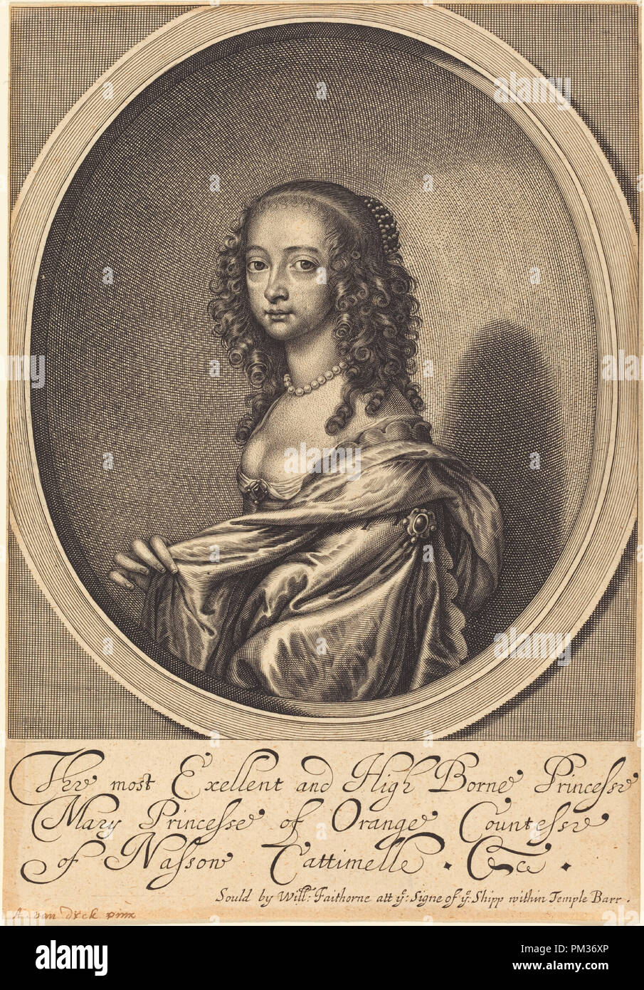 Maria, Prinzessin von Oranien. Medium: Gravur. Museum: Nationalgalerie, Washington DC. Autor: William Hooker nach Sir Anthony Van Dyck. Stockfoto