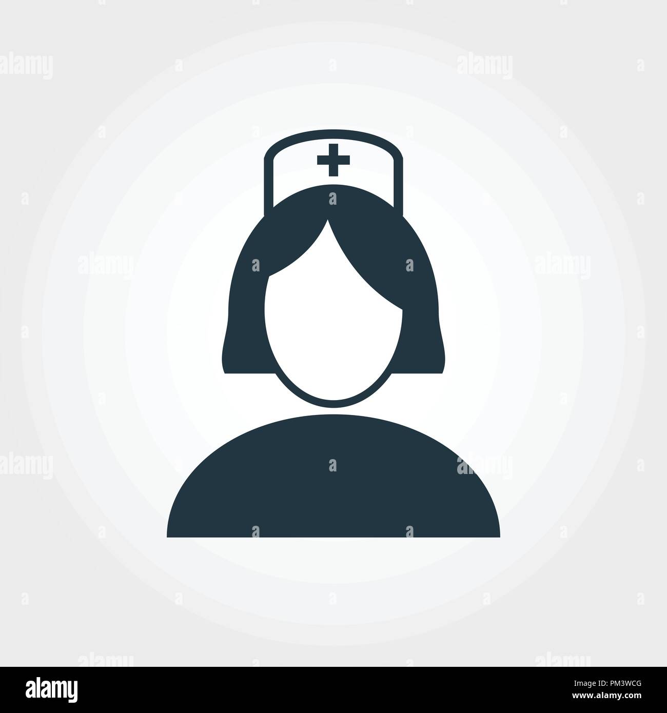 Krankenschwester Symbol. Linienstil Krankenschwester Icon Design Icon Design aus der Medizin. Piktogramm isoliert auf Weiss. Perfekt für Web Design, Anwendungen, Software, drucken. Stock Vektor