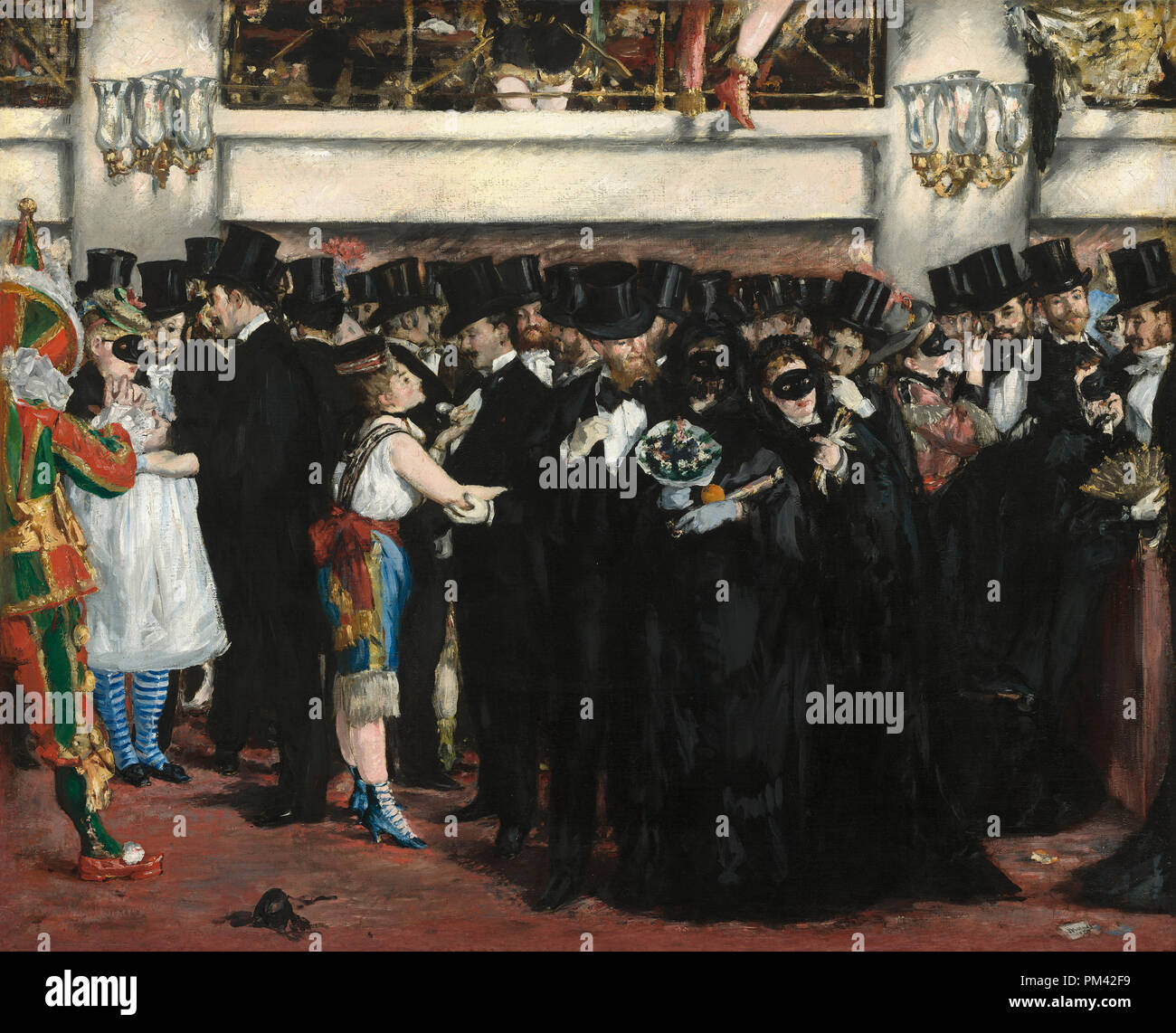Maskenball in der Oper. Stand: 1873. Maße: gesamt: 59,1 x 72,5 cm (23 1/4 x 28 9/16 in.) gerahmt: 80 x 94 cm (31 1/2 x 37 in.). Medium: Öl auf Leinwand. Museum: Nationalgalerie, Washington DC. Autor: Edouard Manet. Stockfoto