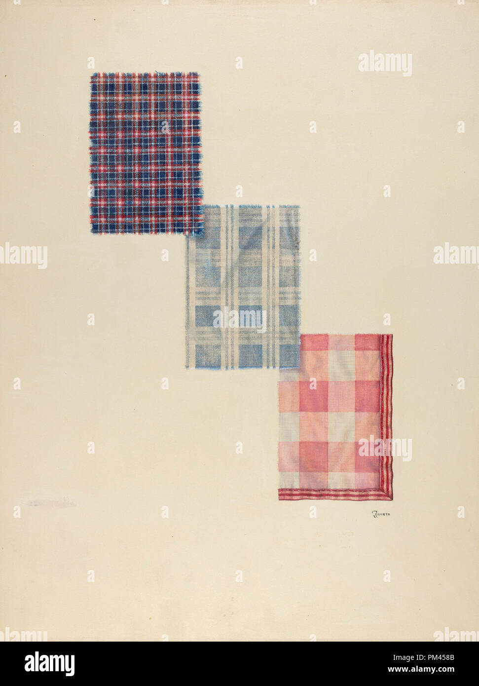 Zoar Plaids. Vom: C. 1939. Maße: gesamt: 54,5 x 40,9 cm (21 5/6 x 16 1/8 in.). Medium: Aquarell, Graphit und Feder und Tusche auf Karton. Museum: Nationalgalerie, Washington DC. Autor: Jerry Guinta. Stockfoto