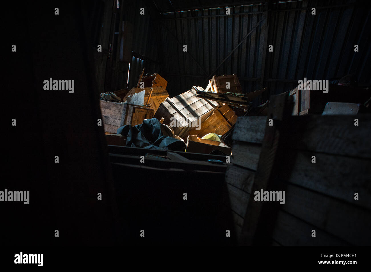 Alte russische Militärbasis aufgegeben. Legale Inhalte Stockfoto