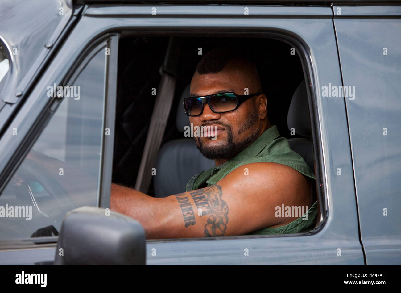 Top Mixed Martial Artist Quinton "Rampage" Jackson porträtiert B.A. Baracus, das A-Team" Muskel." Stockfoto