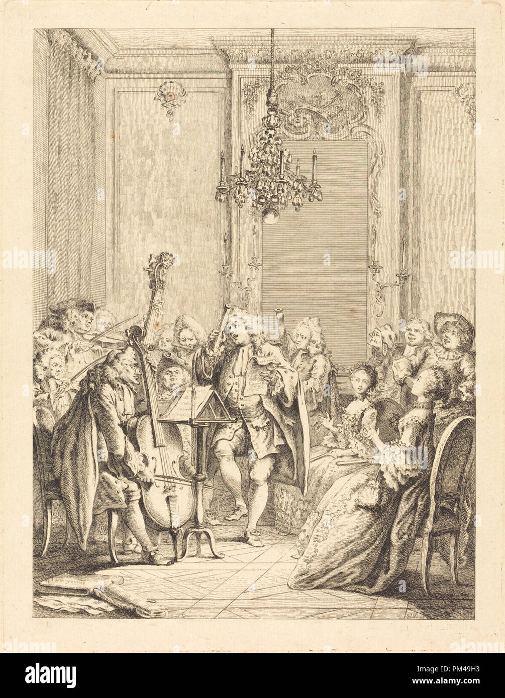 Le Concert. Medium: Radierung. Museum: Nationalgalerie, Washington DC. Autor: Jean Claude Richard de Saint-Non nach Hubert François Gravelot. Stockfoto