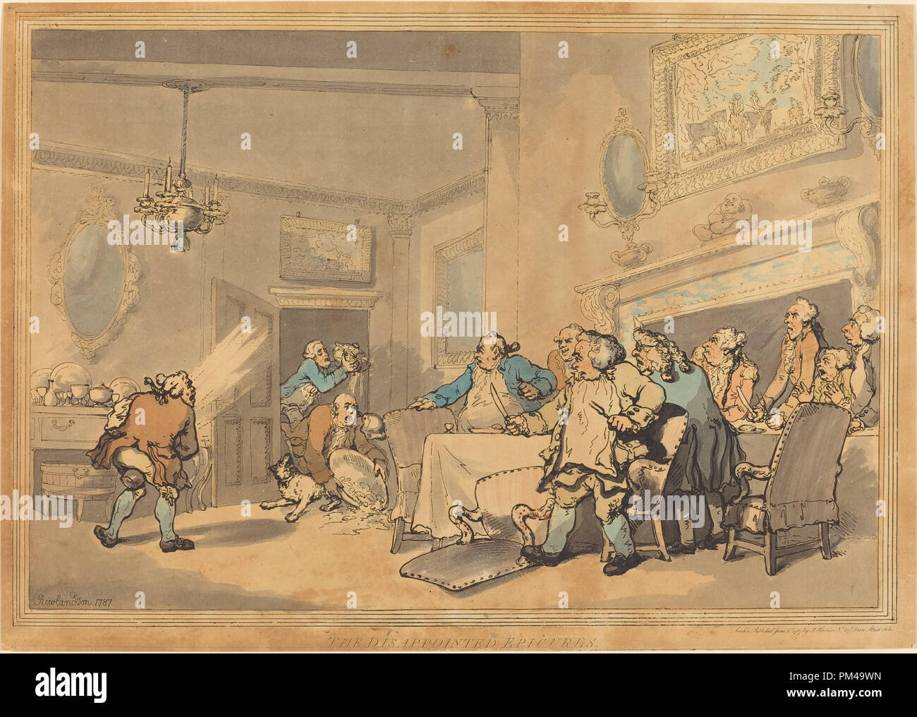 Der enttäuschte Genießer. Stand: 1787. Medium: Handcolorierte Radierung. Museum: Nationalgalerie, Washington DC. Autor: Thomas Rowlandson. Stockfoto