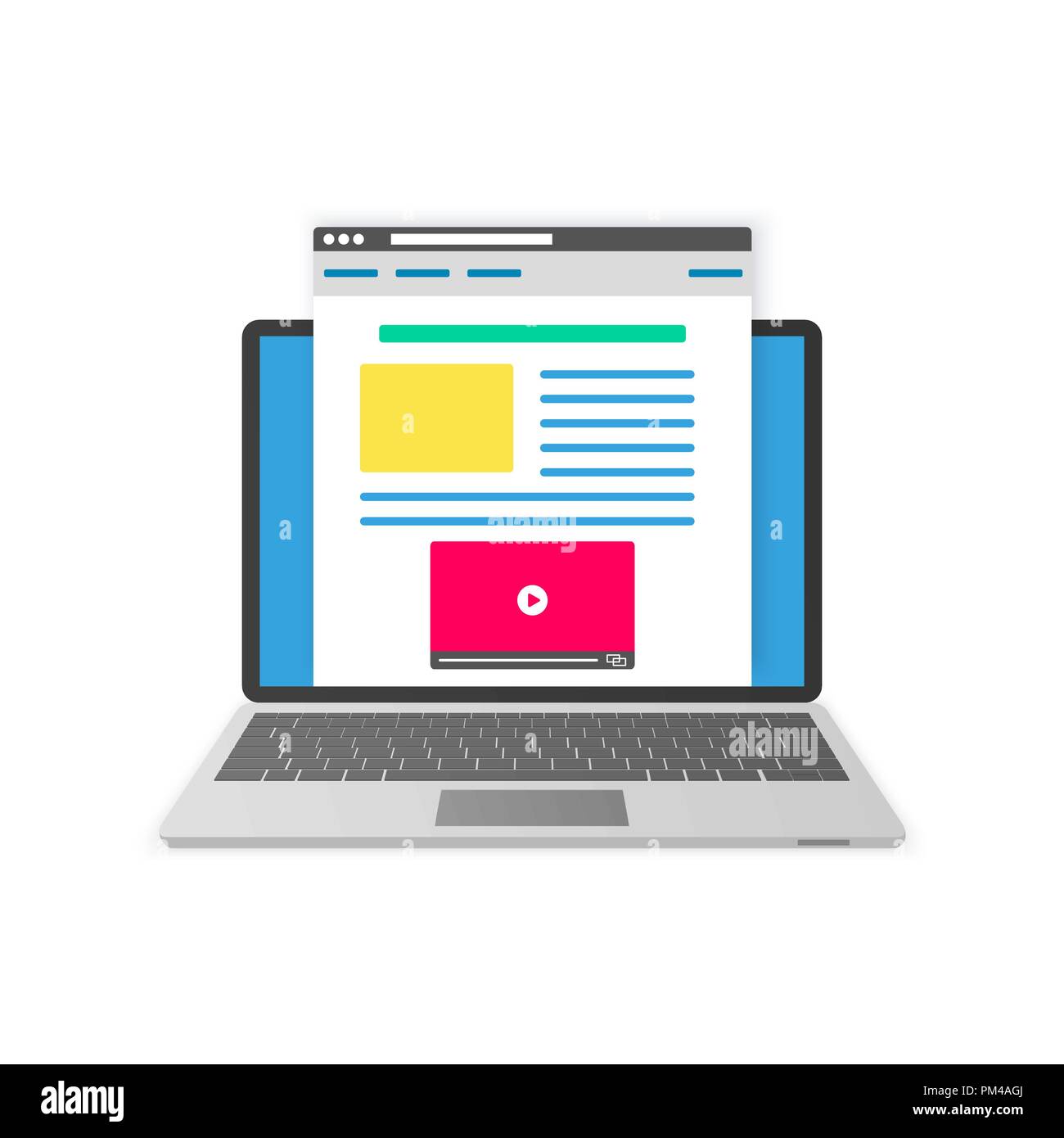 Blogging flache Design Konzept. Vector Illustration Stock Vektor