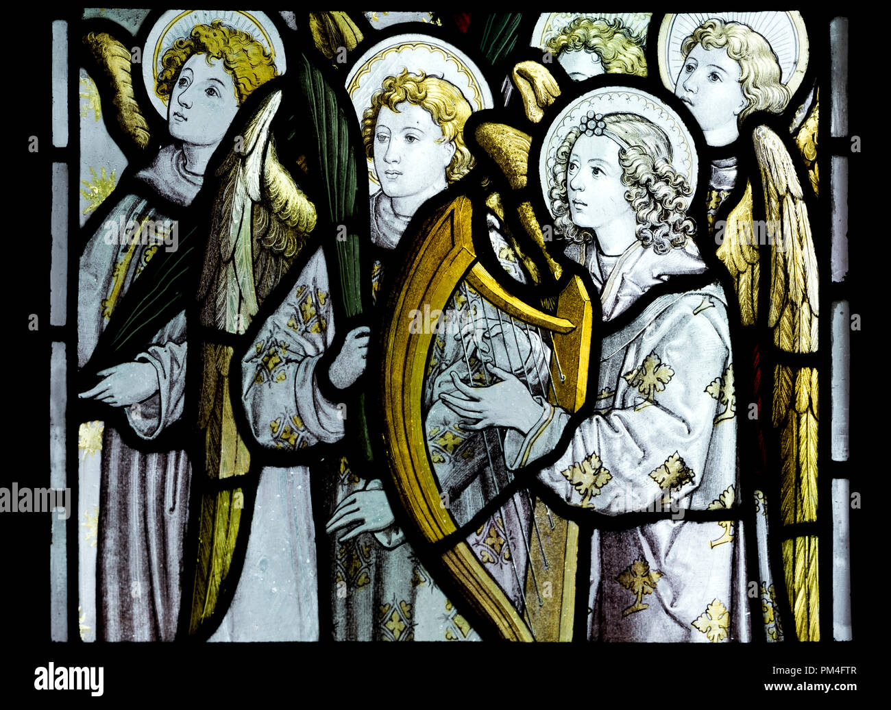 Engel Glasmalereien in Allerheiligen Kirche, Seagrave, Leicestershire, England, Großbritannien Stockfoto