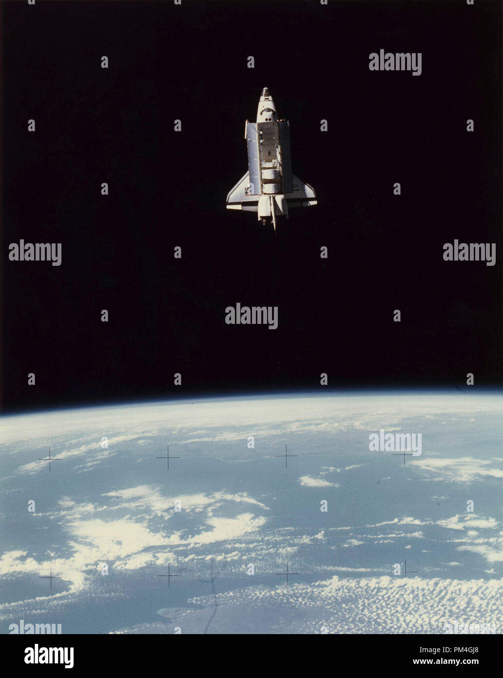 Die Raumfähre Challenger mit einem 70-mm-Kamera an Bord des Shuttle Pallet Satellite, 22. Juni 1983. Datei Referenz Nr. 1003 030 THA Stockfoto