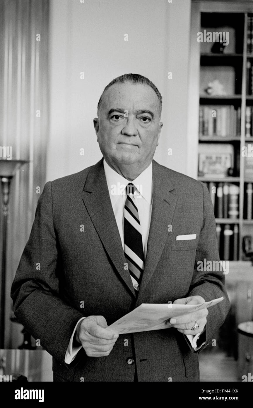 J.Edgar Hoover, Chef der US-amerikanischen FBI, 1961. Datei Referenz Nr. 1003 432 THA Stockfoto
