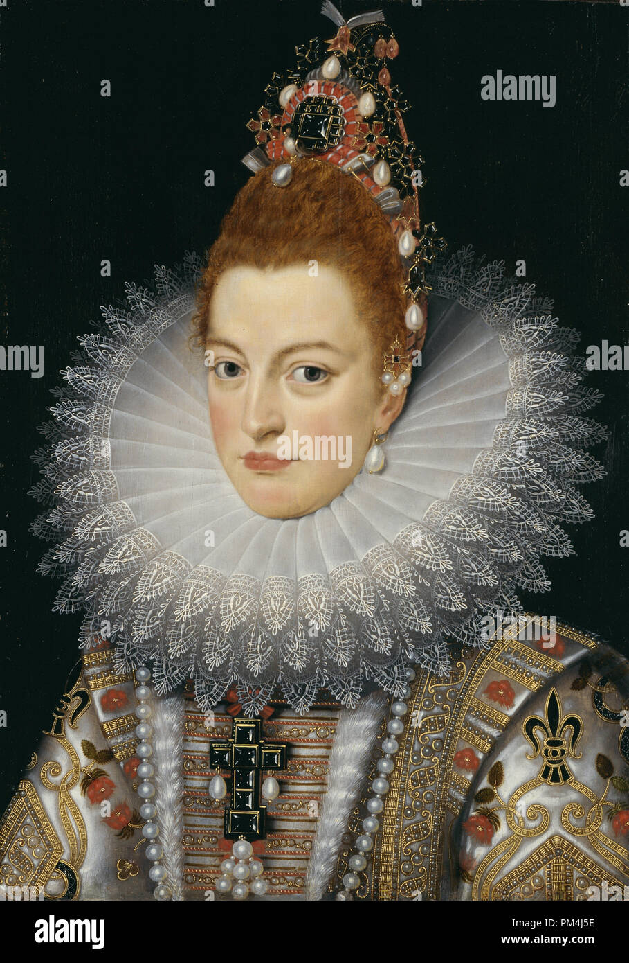 Portrait von Isabella Clara Eugenia von Spanien, Erzherzogin von Österreich Gemälde von Frans Pourbus der Jüngere, 17. Die Malerei ist derzeit das Groeningemuseum in Brügge, Belgien Datei Referenz Nr. 1003 537 THA Stockfoto