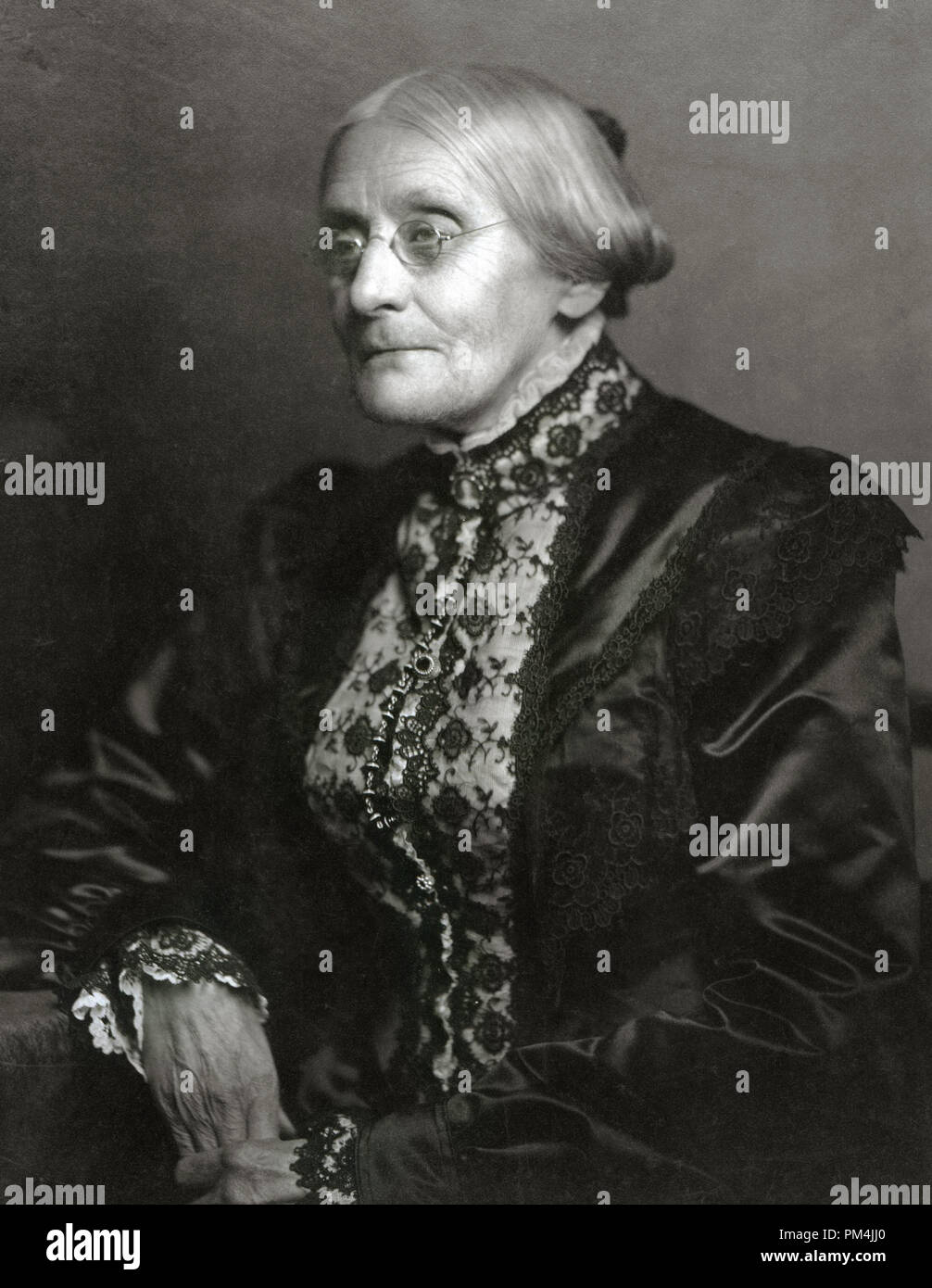 Portrait von Susan B. Anthony im Jahr 1900, als sie 80 Jahre alt war. Datei Referenz Nr. 1003 787 THA Stockfoto