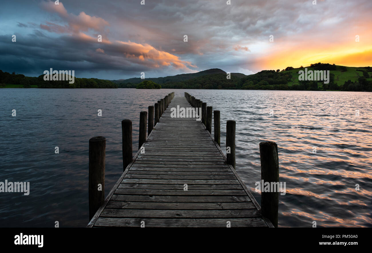 Coniston Water Sunset Stockfoto