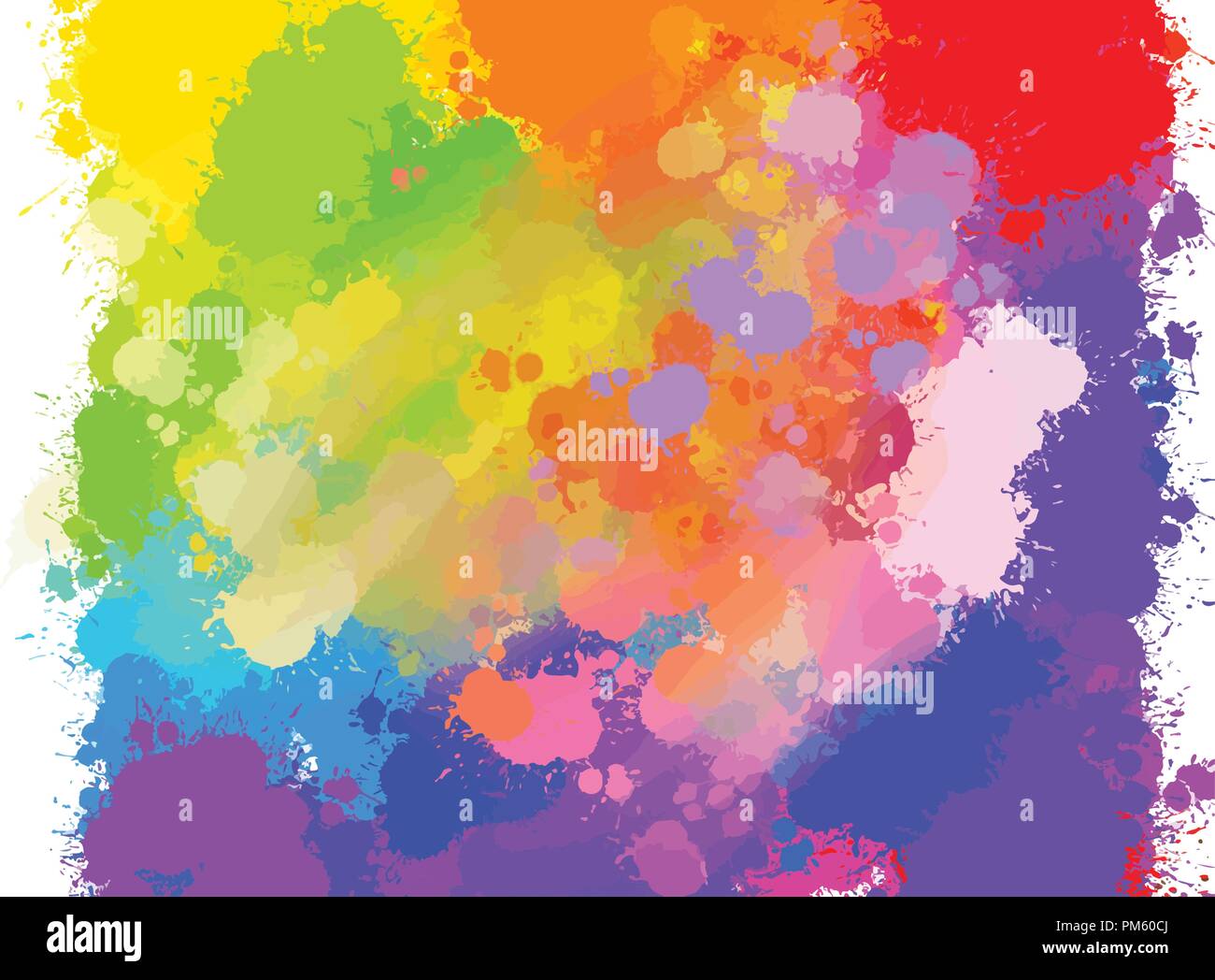 Handgezeichneten bunte Spritzer Hintergrund. bunte Vektor Hintergrund für Drucken Dekoration. CMYK-Farbraum. Stock Vektor