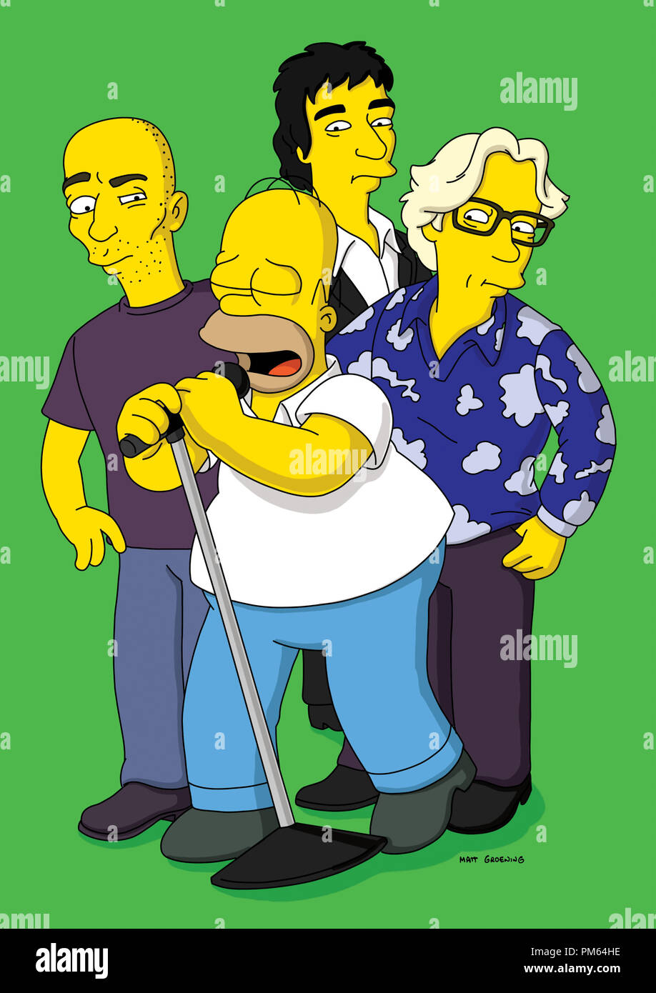 Film Still / Werbung Stills aus "Die Simpsons" Eipsode: "Homer der Moe-Rockband R.E.M. (Michael Stipe, Peter Buck, Mike Mills), Homer Simpson, 18. November 2000 Datei Referenz # 30846111 THA nur für redaktionelle Verwendung - Alle Rechte vorbehalten Stockfoto