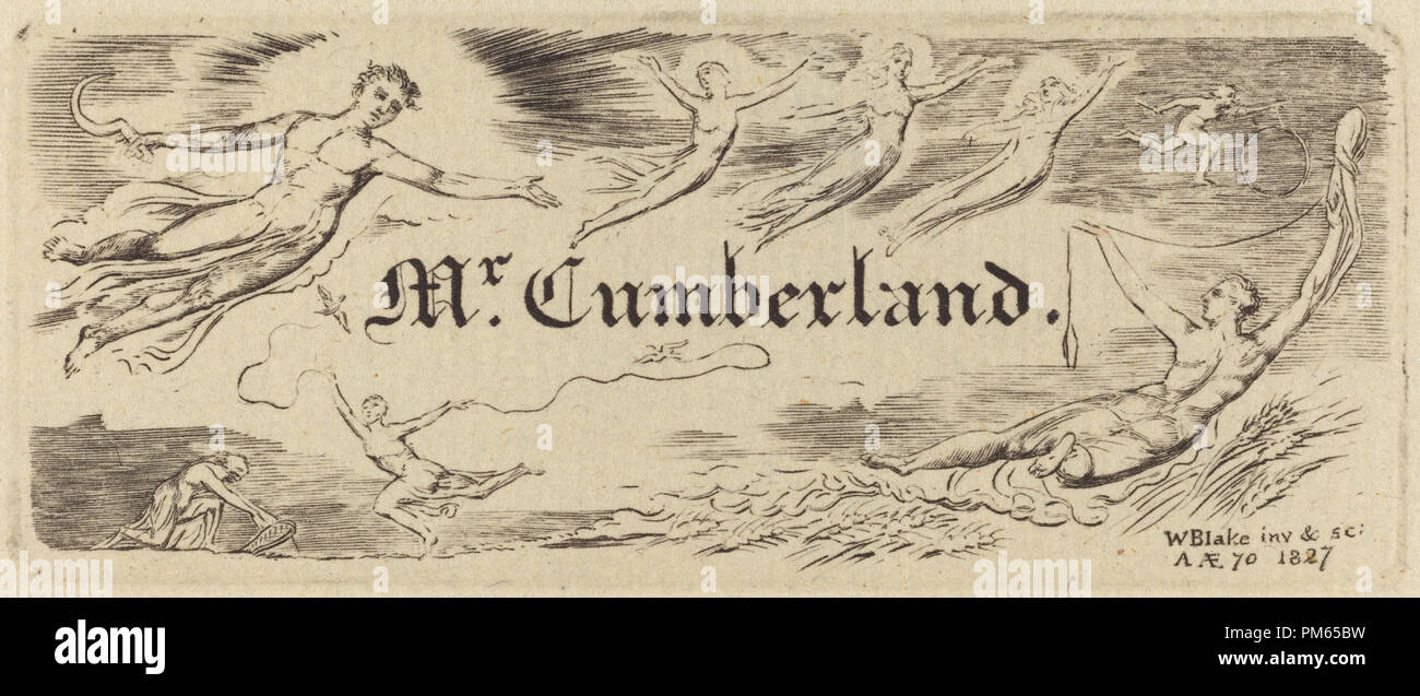 George's Cumberland Karte. Stand: 1827. Medium: Gravur in Schwarz. Museum: Nationalgalerie, Washington DC. Autor: William Blake. Stockfoto