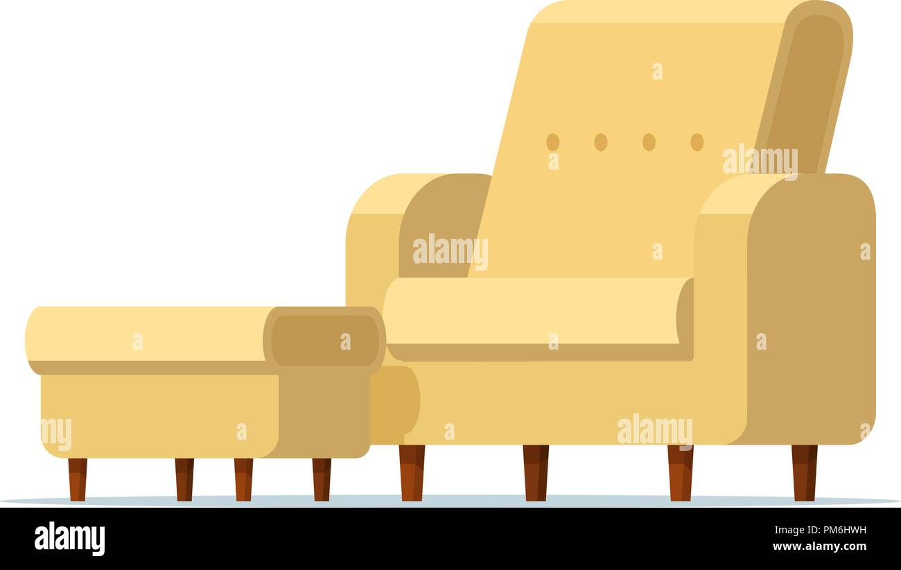 Vector Illustration Sessel mit Fußhocker Stock Vektor
