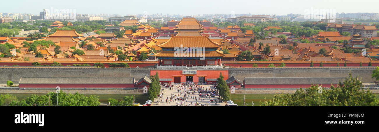 Die Dächer der Verbotenen Stadt (Peking, China) Stockfoto