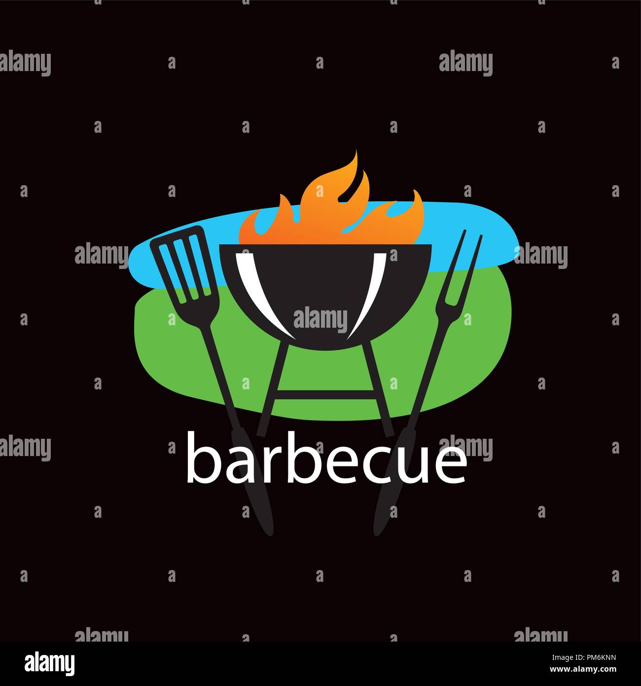 Barbecue Party Logo Stock Vektor