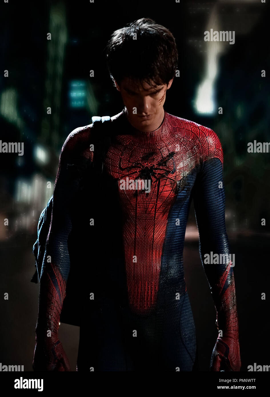 Andrew Garfield Stars wie Peter Parker/Spider-Man in Columbia Pictures' "The Amazing Spider-Man" Stockfoto