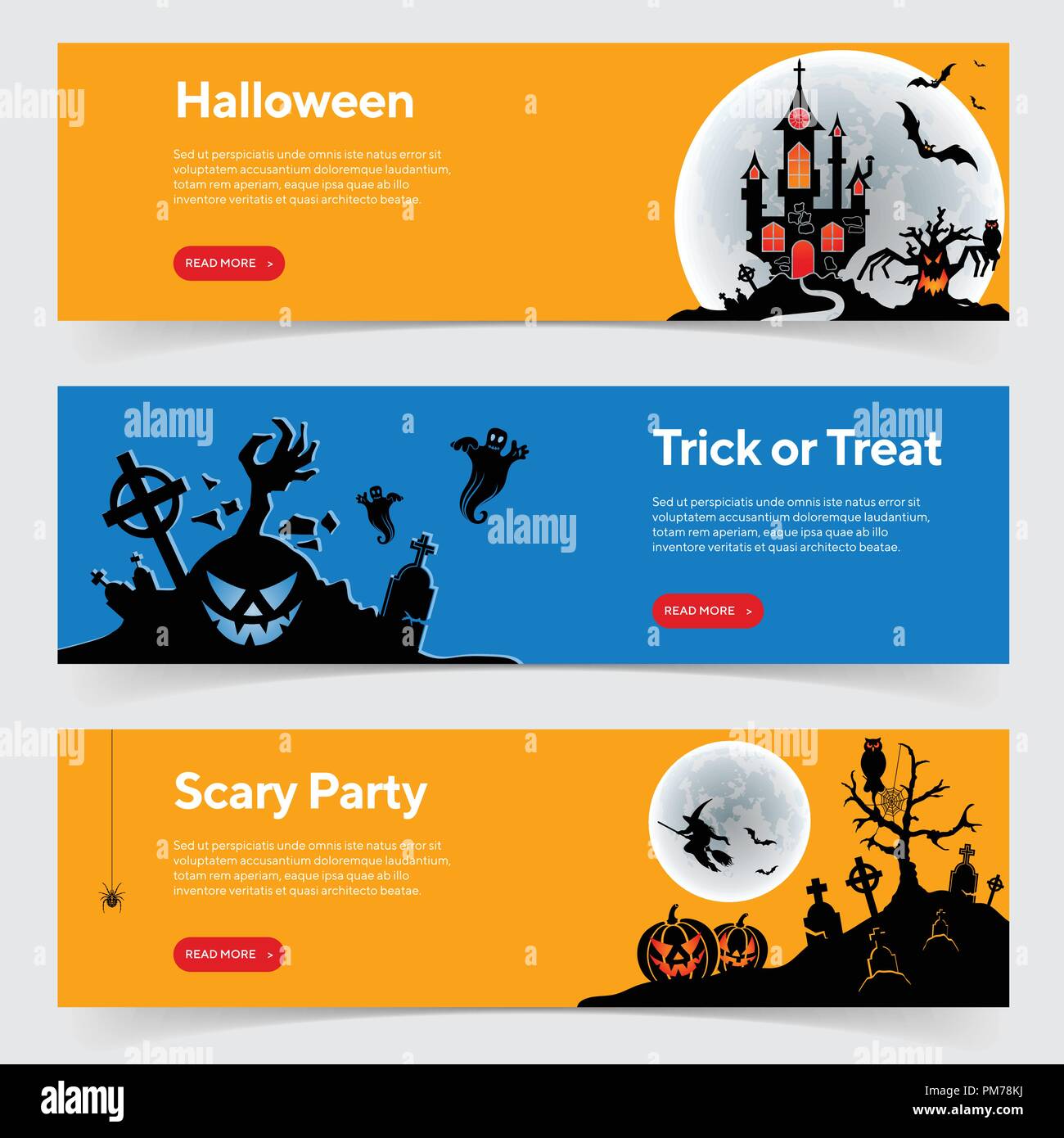 Happy Halloween Party Banner Stock Vektor