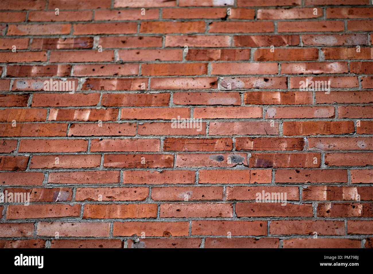 Hintergrund eines alten Rosa und Orange brick wall Stockfoto