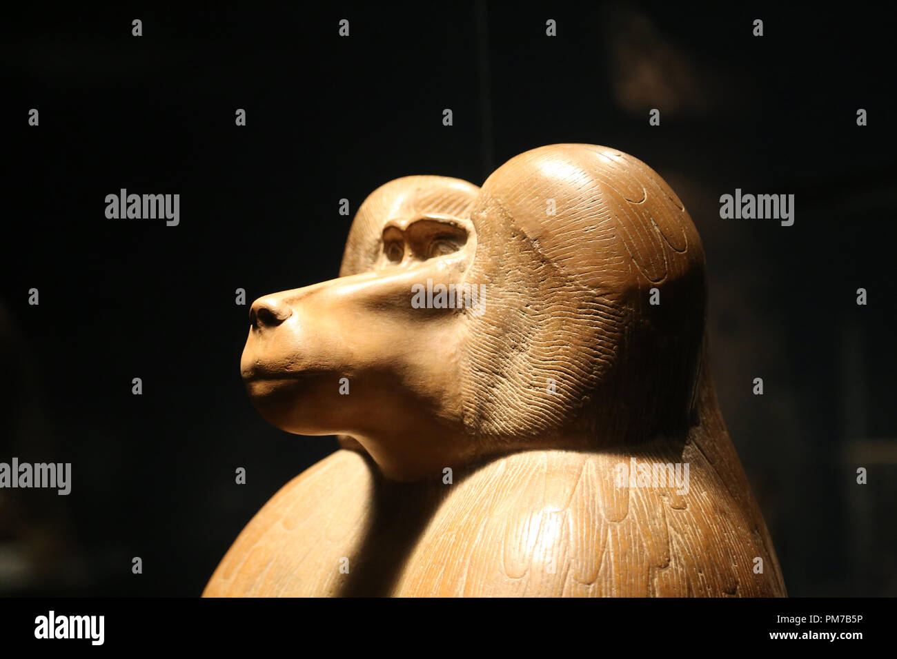 Das alte Ägypten. Abbildung von pavian hocken. Roter Quarzit. Amenhotep III. Dynastie 18. Neuen Reich. British Museum. Stockfoto