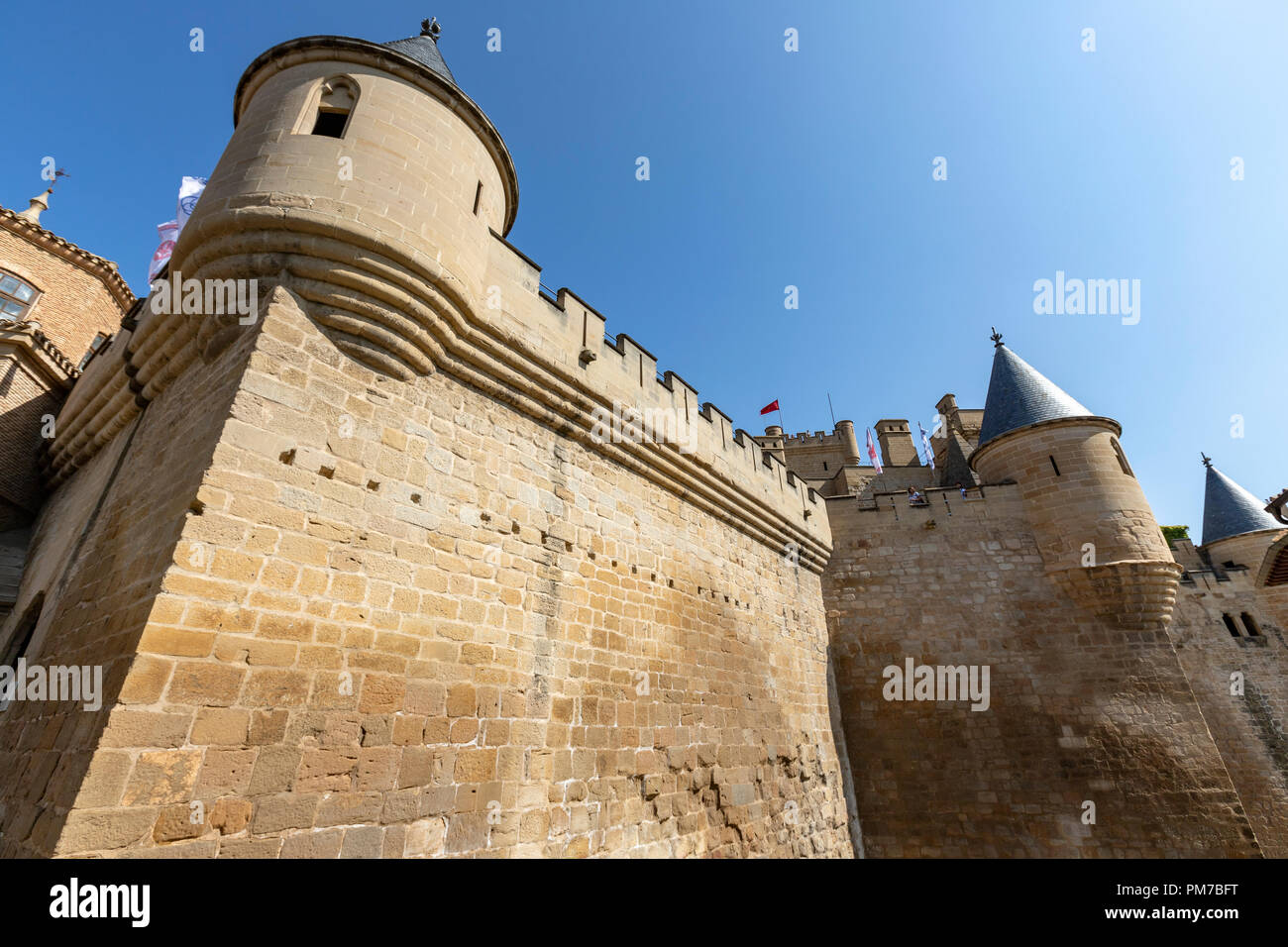 Palacio Real, Palast der Könige von Navarra von Olite, Olite, Navarra, Spanien Stockfoto