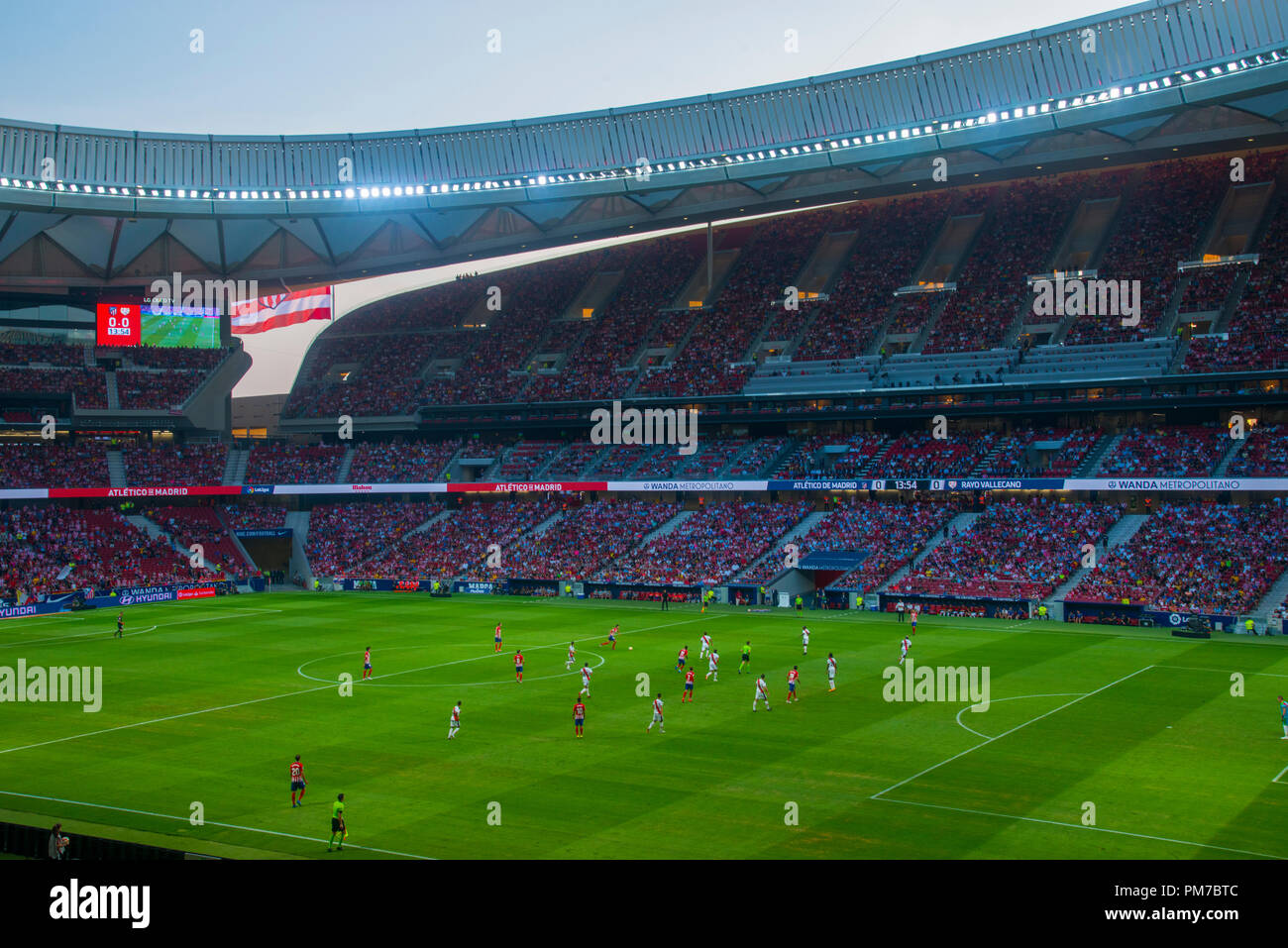 Fußballspiel. Wanda Metropolitano Stadion. Madrid, Spanien. Stockfoto