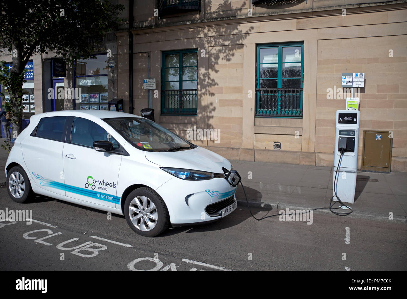 Elektrische auto Kfz aufladen, Dundee, Schottland, Großbritannien Stockfoto