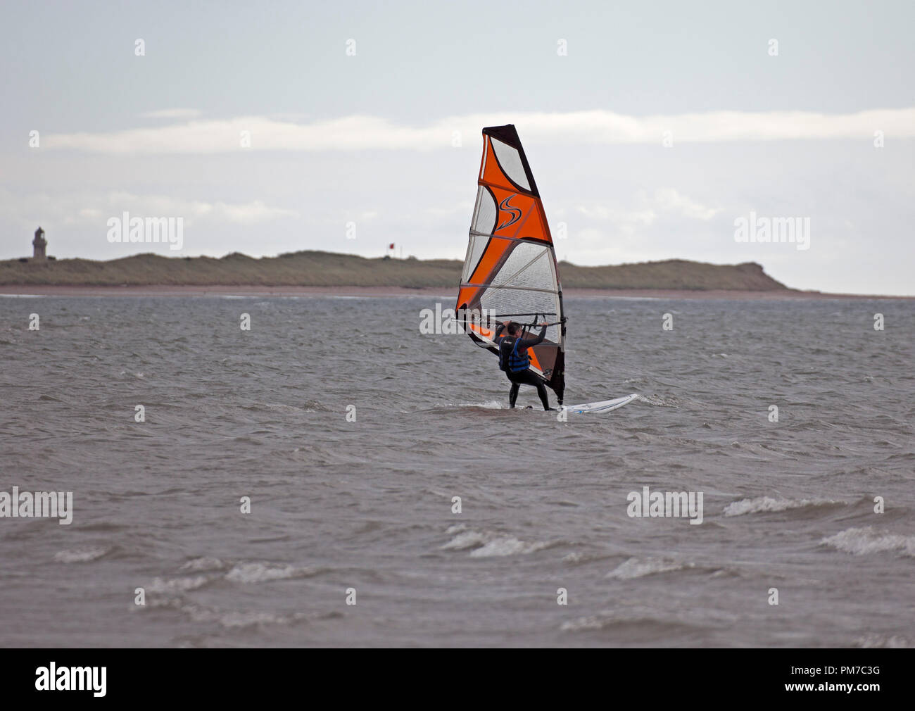 Windsurfen, Monifieth, Angus, Tayside, Osten Schottland, Großbritannien Stockfoto