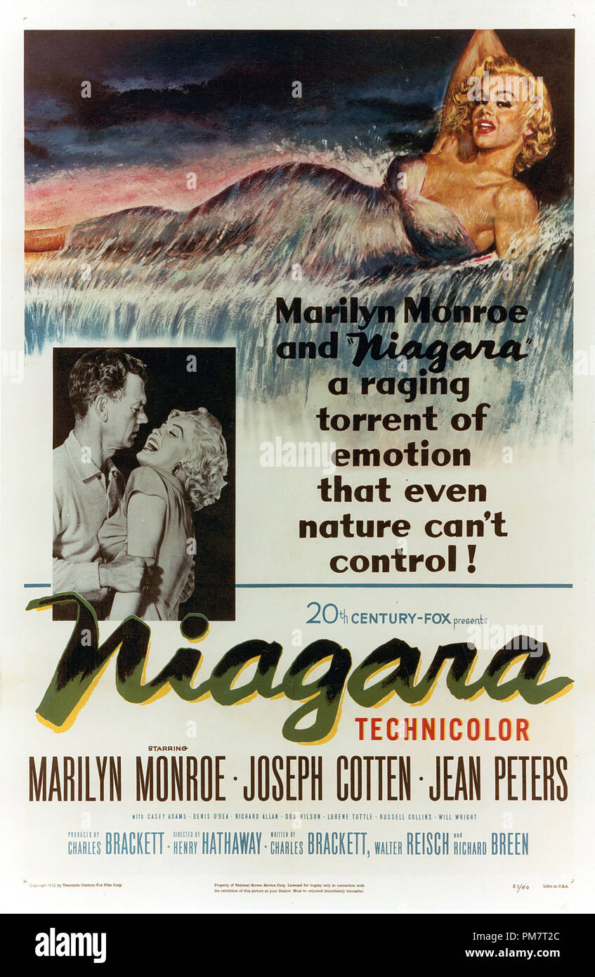 Film Cover von 'Niagara' Poster 1953 Twentieth Century Fox Marilyn Monroe Datei Referenz # 31386 519 THA Stockfoto