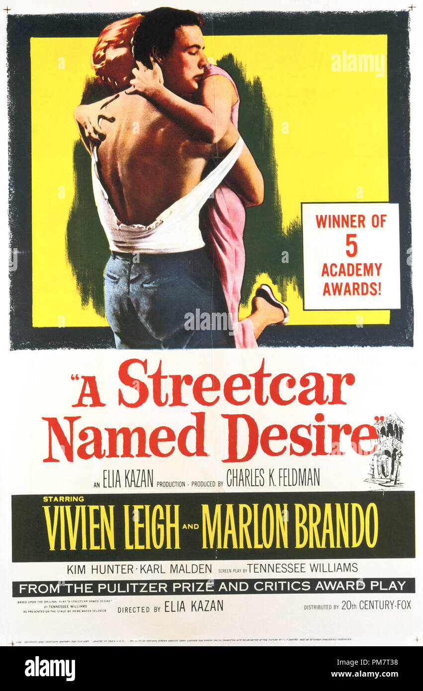 Film Cover von 'A streetcar named desire" Plakat 1951 Warner Brothers Datei Referenz # 31386 531 THA Stockfoto