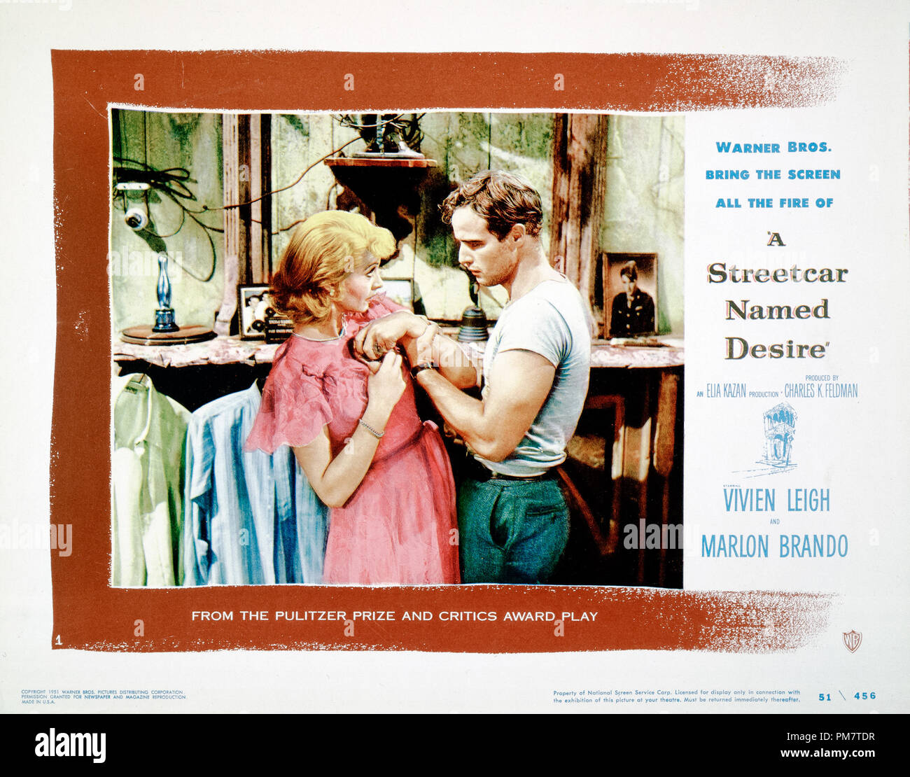 Film Cover von 'A streetcar named desire" Plakat 1951 Warner Brothers Lobby Card Datei Referenz # 31386 657 THA Stockfoto
