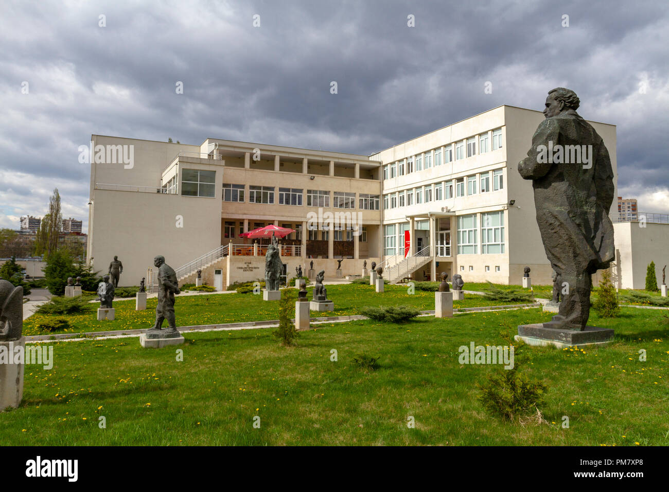 Allgemeine Ansicht des Museums der Sozialistischen Kunst outdoor Sculpture Garden Anzeige, Sofia, Bulgarien. Stockfoto