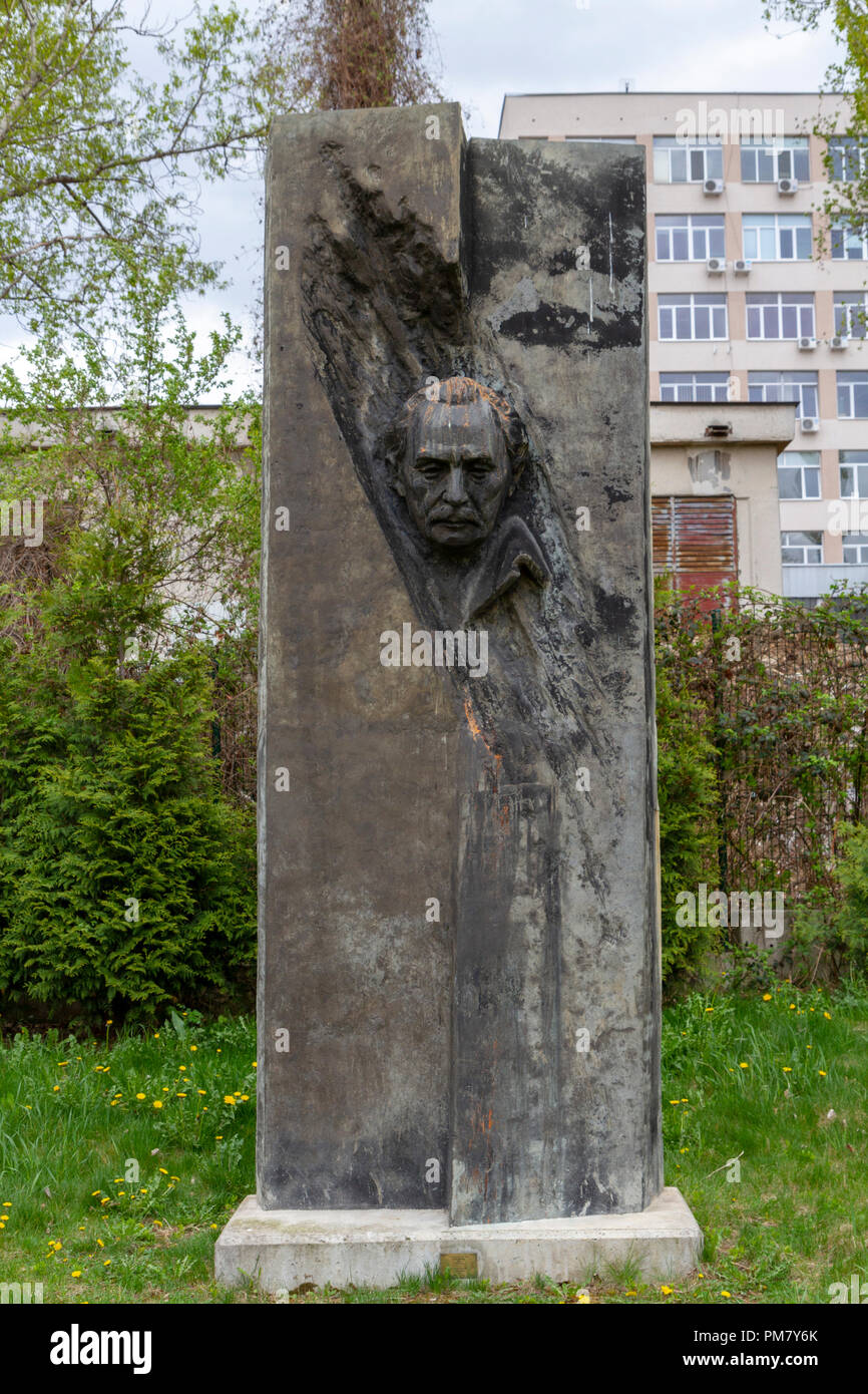 "Georgi Dimitrov" (1980) von Stoil Bakalov im Museum der Sozialistischen Kunst outdoor Sculpture Garden, Sofia, Bulgarien. Stockfoto