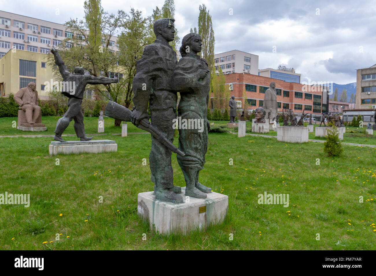 Allgemeine Ansicht des Museums der Sozialistischen Kunst outdoor Sculpture Garden Anzeige, Sofia, Bulgarien. Stockfoto