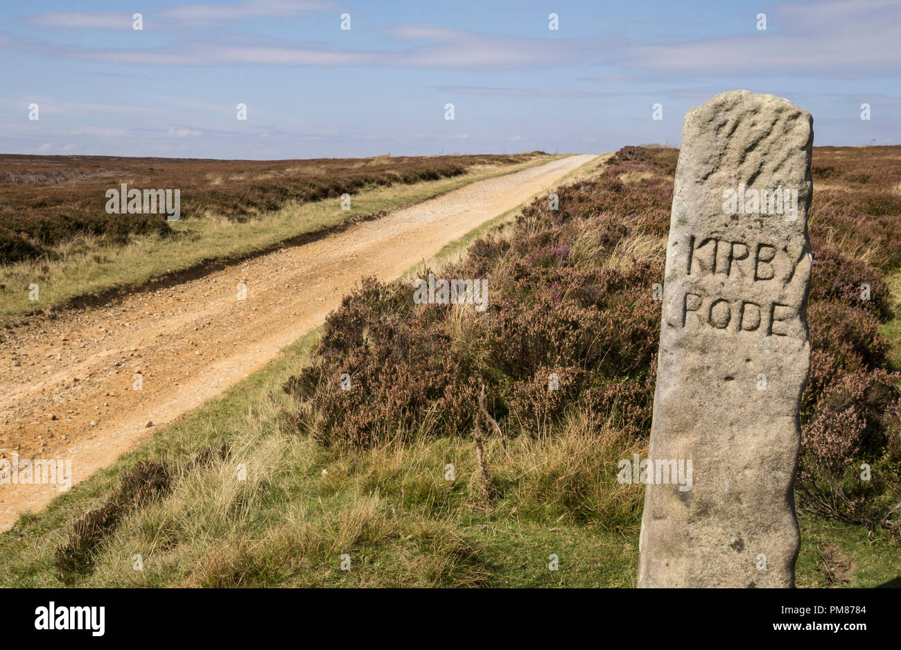 Alte Postkutsche Straße von kirbymoorside zu Stokesley North York Moors Stockfoto