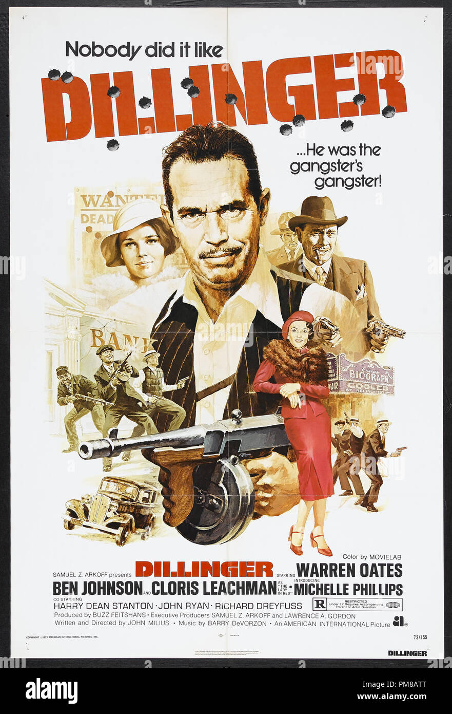 Studio Werbung: 'Dillinger' 1973 American International Poster Warren Oates Datei Referenz # 31780 930 Stockfoto