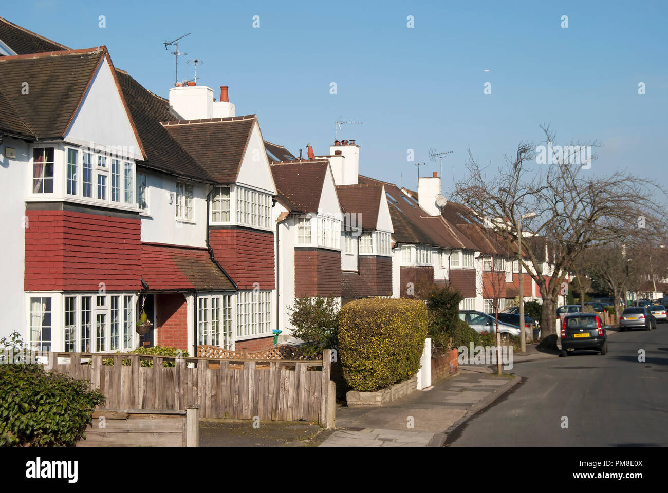 Edwardian Doppelhaushälften in East Sheen, London, England Stockfoto