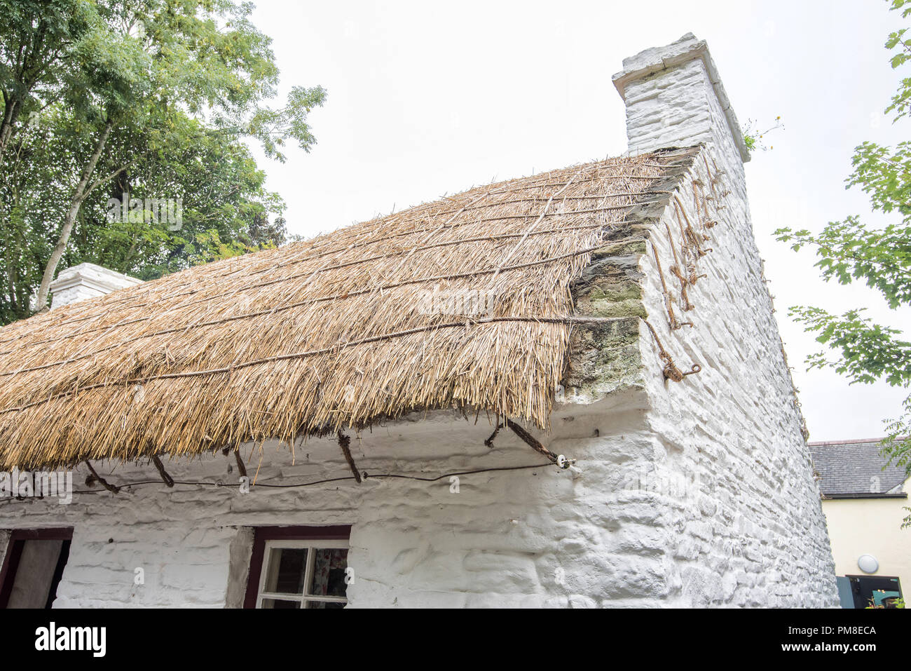 Bunratty Reetdachhäuser Stockfoto