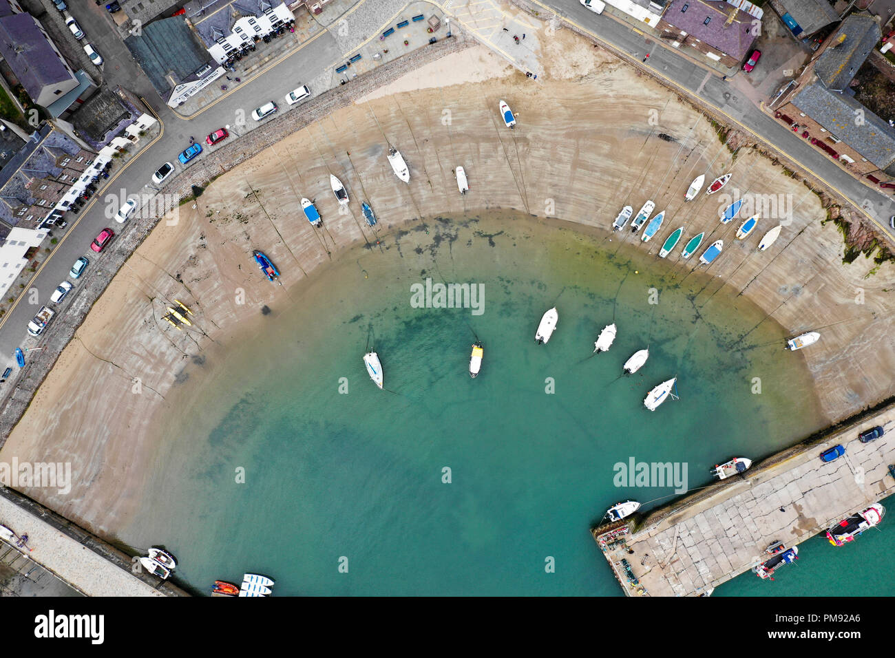 Antenne drone Ansicht von Stonehaven Aberdeenshire Stockfoto