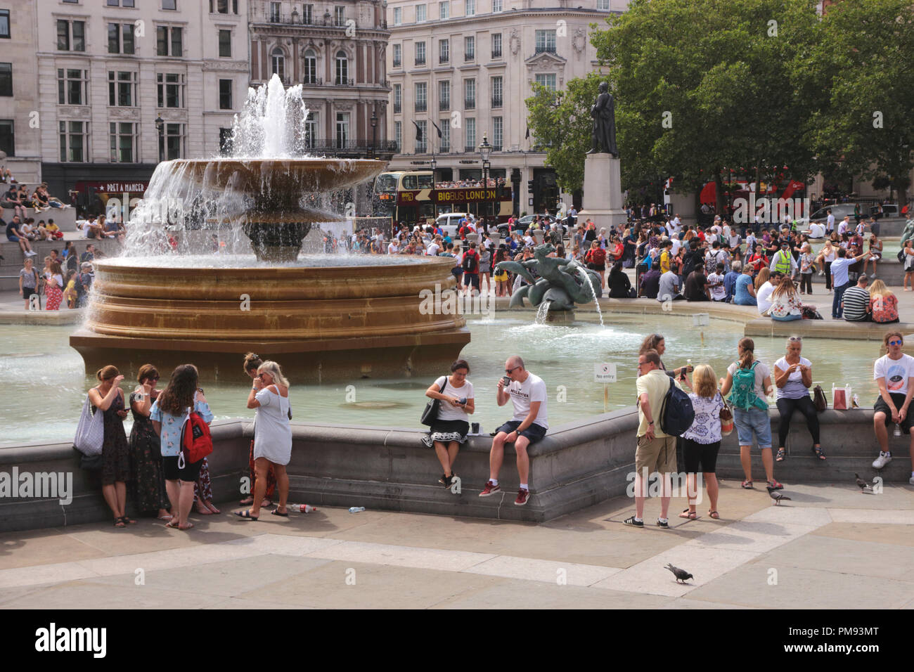 Trafalgar Square London August 2018 Stockfoto