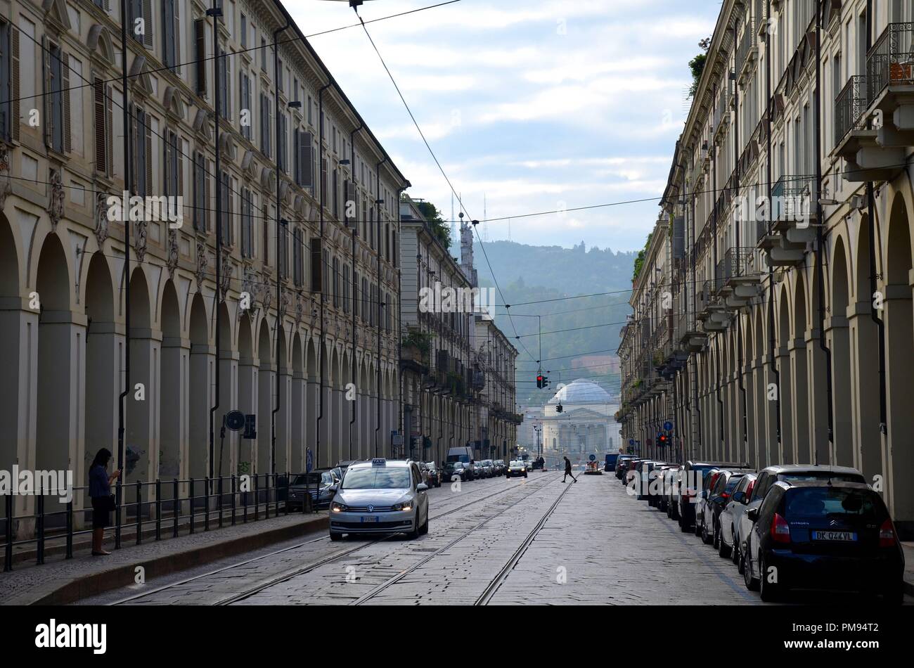 Torino (Turin), Hauptstadt der Region Piemont, Nord-Italien: Am Boulevard Stockfoto