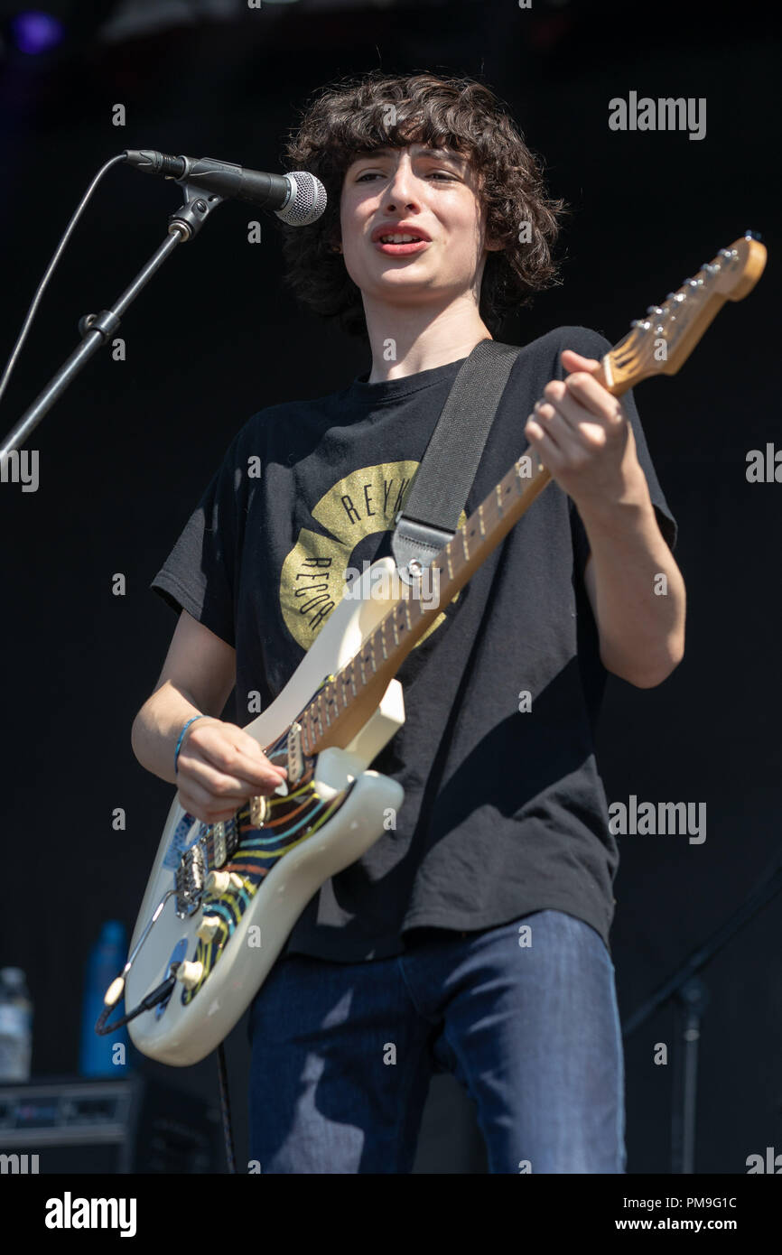 Chicago, Illinois, USA. 16 Sep, 2018. FINN WOLFHARD von Calpurnia während Riot Fest am Douglas Park in Chicago, Illinois Credit: Daniel DeSlover/ZUMA Draht/Alamy leben Nachrichten Stockfoto