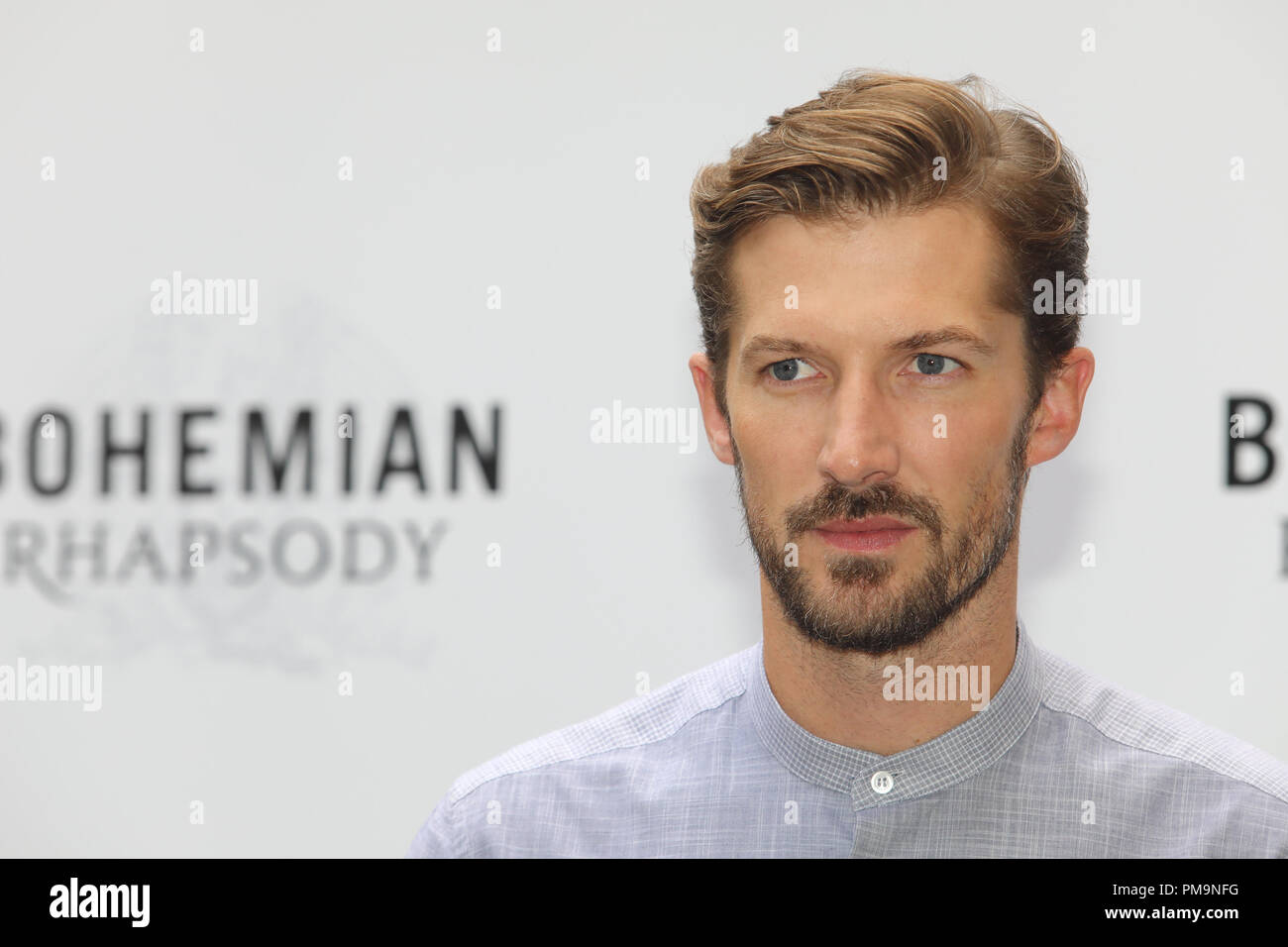 Rom, Italien. 18 Sep, 2018. Rom Hotel de Russie, photocall Film 'Bohemian Rhapsody'. Im Bild: Gwlym Lee Credit: Unabhängige Fotoagentur/Alamy leben Nachrichten Stockfoto