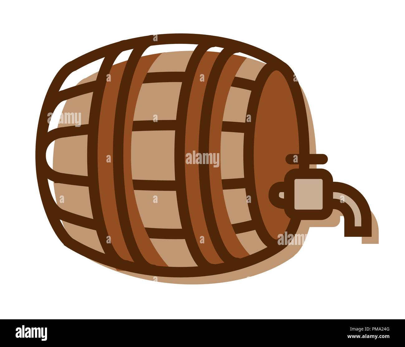 Weinfass Symbol, Cartoon Stil Stock-Vektorgrafik - Alamy