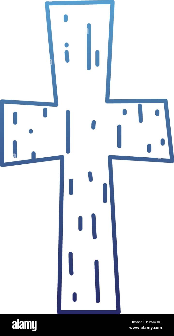Degraded Umrisse Religion Holz Kreuz Katholische Symbol Stock Vektorgrafik Alamy