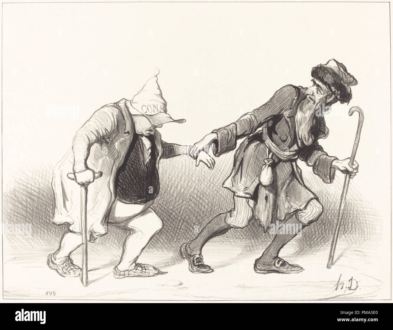 Le Constitutionnel et le Juif Errant. Stand: 1844. Medium: Lithographie. Museum: Nationalgalerie, Washington DC. Thema: Honoré Daumier. Stockfoto