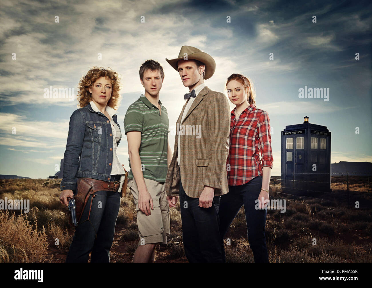 Alex Kingston, Arthur Darvill, Matt Smith und Karen Gillan 'Dr. Die 'TV-Serie (Staffel 6: 2011) Stockfoto